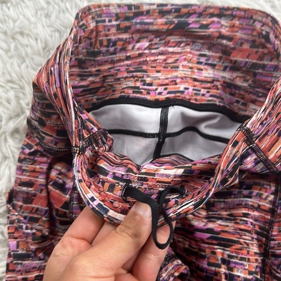 Lululemon Fast and Free Crop II 19" *Nulux Flash Pleat Orange Multi - Picture 3 of 6